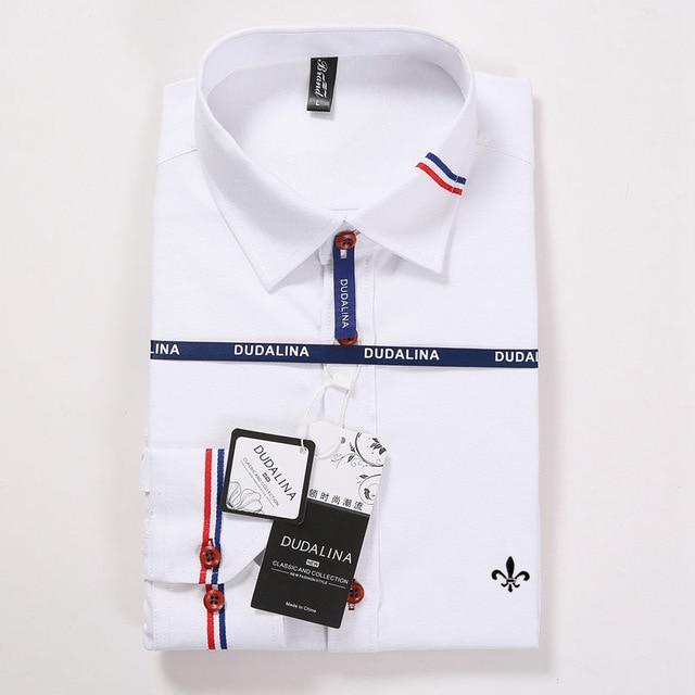 MBCA - New Arrival Slim Fit Blue White Red Striped Casual Shirt