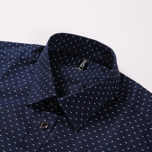 MBCA - Polka Dot Embroidery Men's Slim fit Long Sleeve Shirt