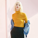 100% Wool Slim Fit Knitted Base turtleneck Sweater