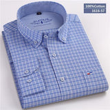 MBCA - 100% Cotton Plaid/Striped Long Sleeve Business Shirts