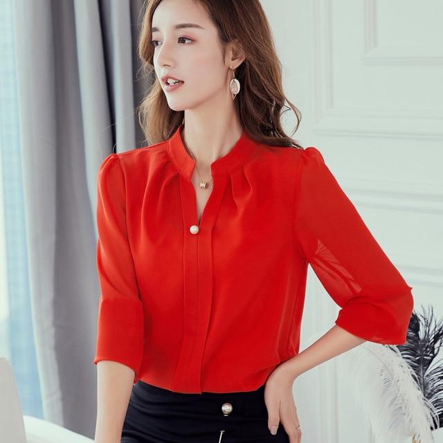 Wonderful Chiffon Office Work Slim Blouse