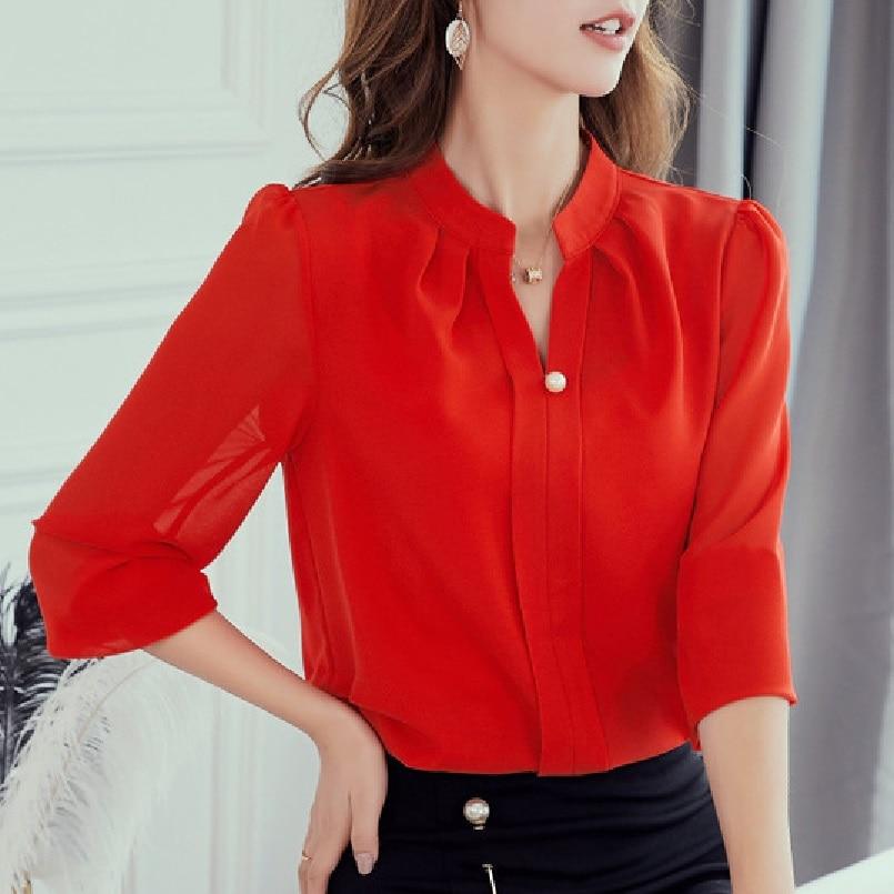 Wonderful Chiffon Office Work Slim Blouse