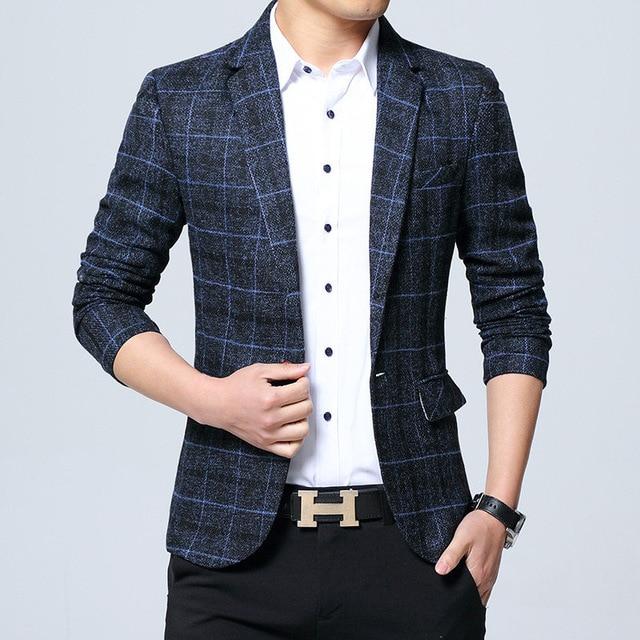 MBCA - Fashion Brand England Style Men's Blazer Slim Fit One Button