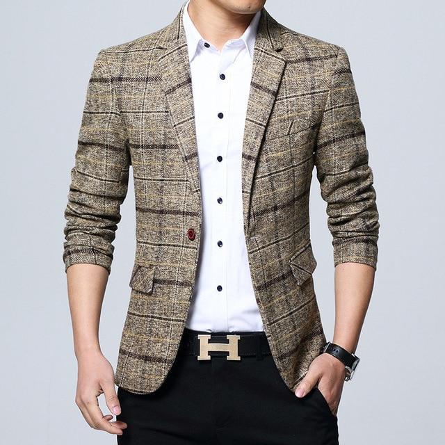 MBCA - Fashion Brand England Style Men's Blazer Slim Fit One Button