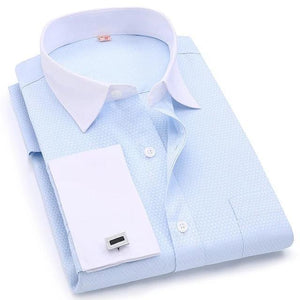 MBCA - Elegant French Cufflinks Business Wedding White Collar Shirts